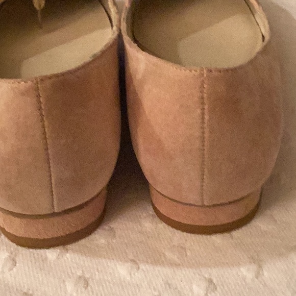 Anthropology Seychelles pastel pink suede low square heels feminine flats #8.5 M - Picture 6 of 9